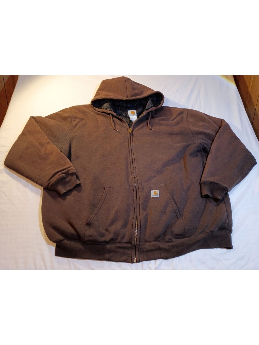 Carhartt Brown Hooded Full Zip Sweatshirt Jacket